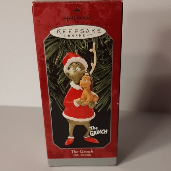 Hallmark "Keepsake" Grinch and Max Ornament in Classic Red & Green, Handcrafted - Picture 8 of 11